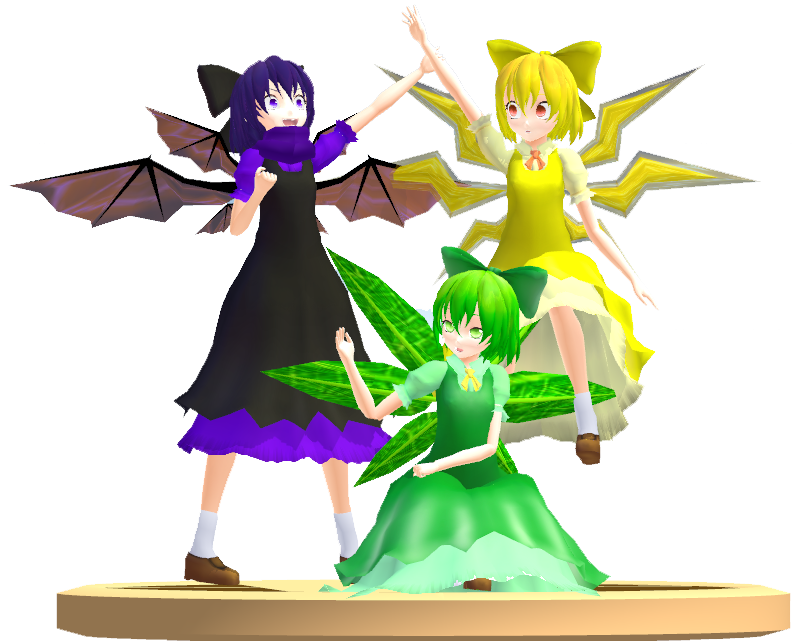 MMD Trophy: Korone's Dark,Electric and Leaf Cirnos