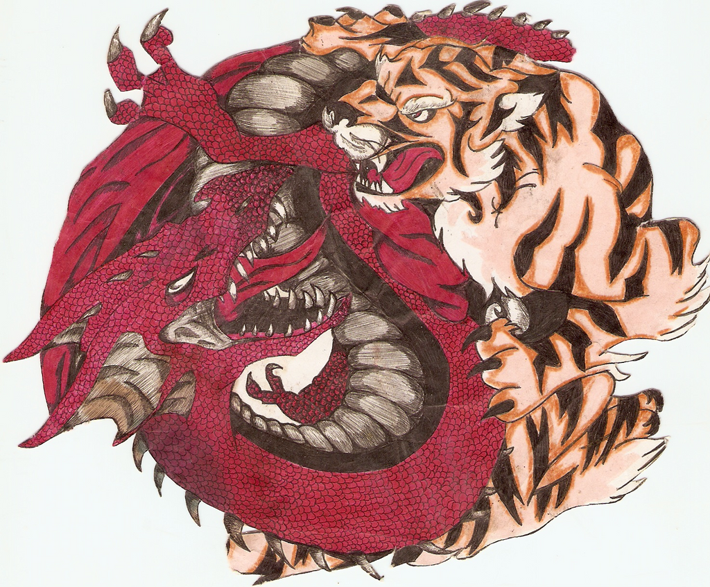 Год змеи тигр. Тигр и дракон. Тату дракон и тигр. Тигр и дракон в китайской мифологии. Тату китайский дракон и тигр.