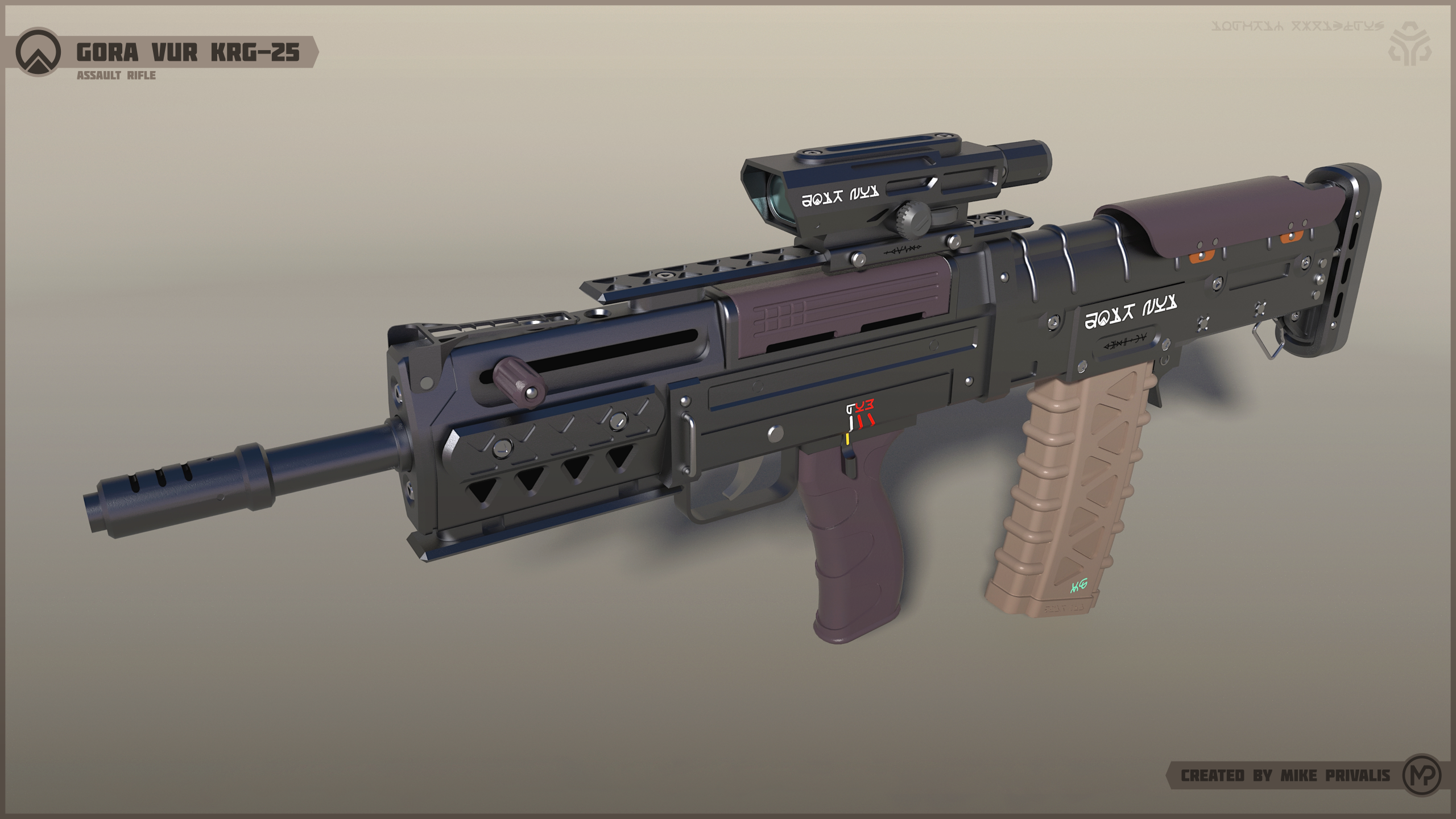 [SketchUp] Gora Vur KRG-25 Assault Rifle