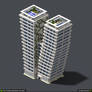 [Minecraft] Twin-Tower Apartment Building