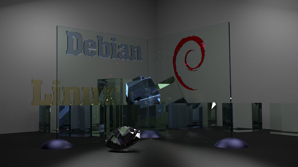 Debian Glass linux wallpaper Blender by Lukazoid on DeviantArt