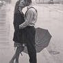 Kiss under a rain2