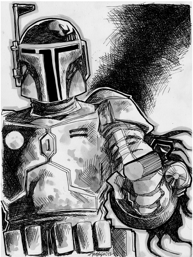 Sketch 007 of 100 BOBA FETT