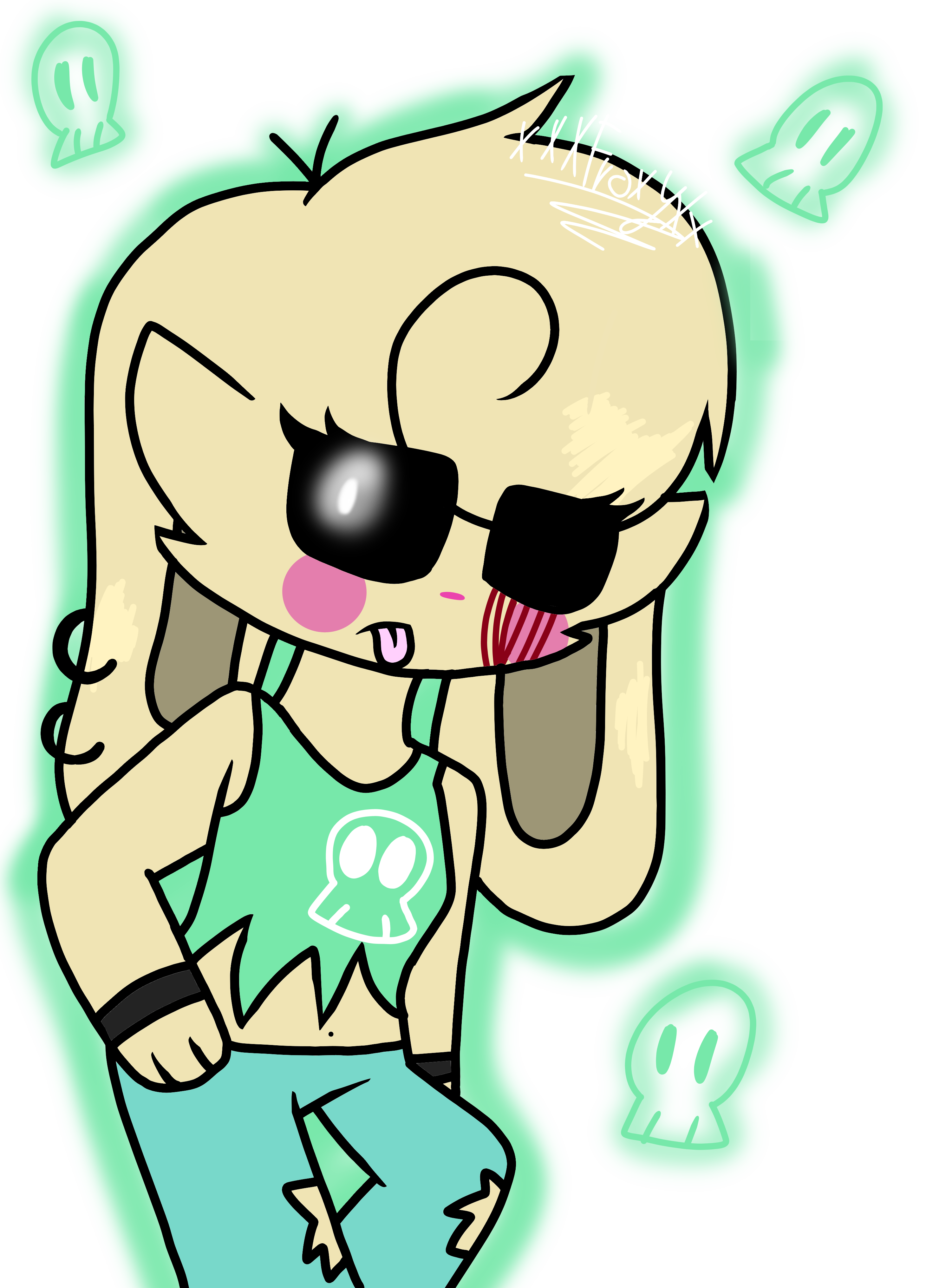 Emo bunny (Commission for TrashartistXD) by xXAikuniiBerryXx on DeviantArt