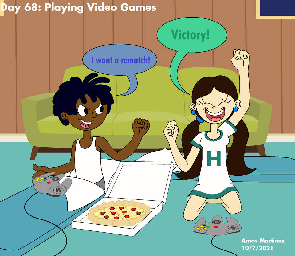 Fast Play Deviantart Day 68: Playing Video Games by ArtisticAmos on DeviantArt