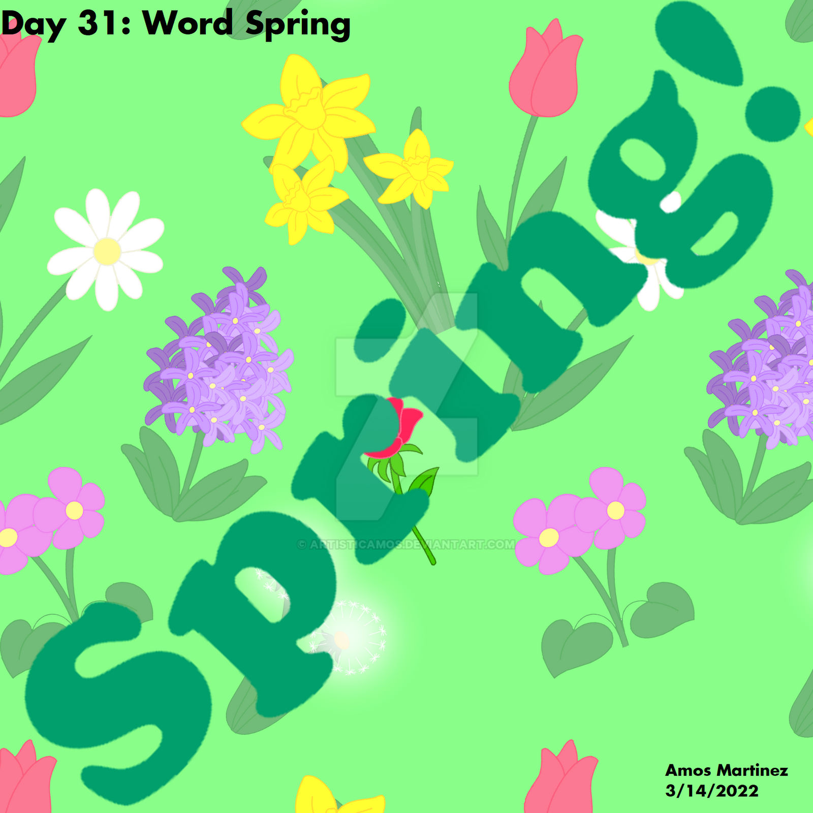 Word Spring Drawing Day 31: Word Spring by ArtisticAmos on DeviantArt