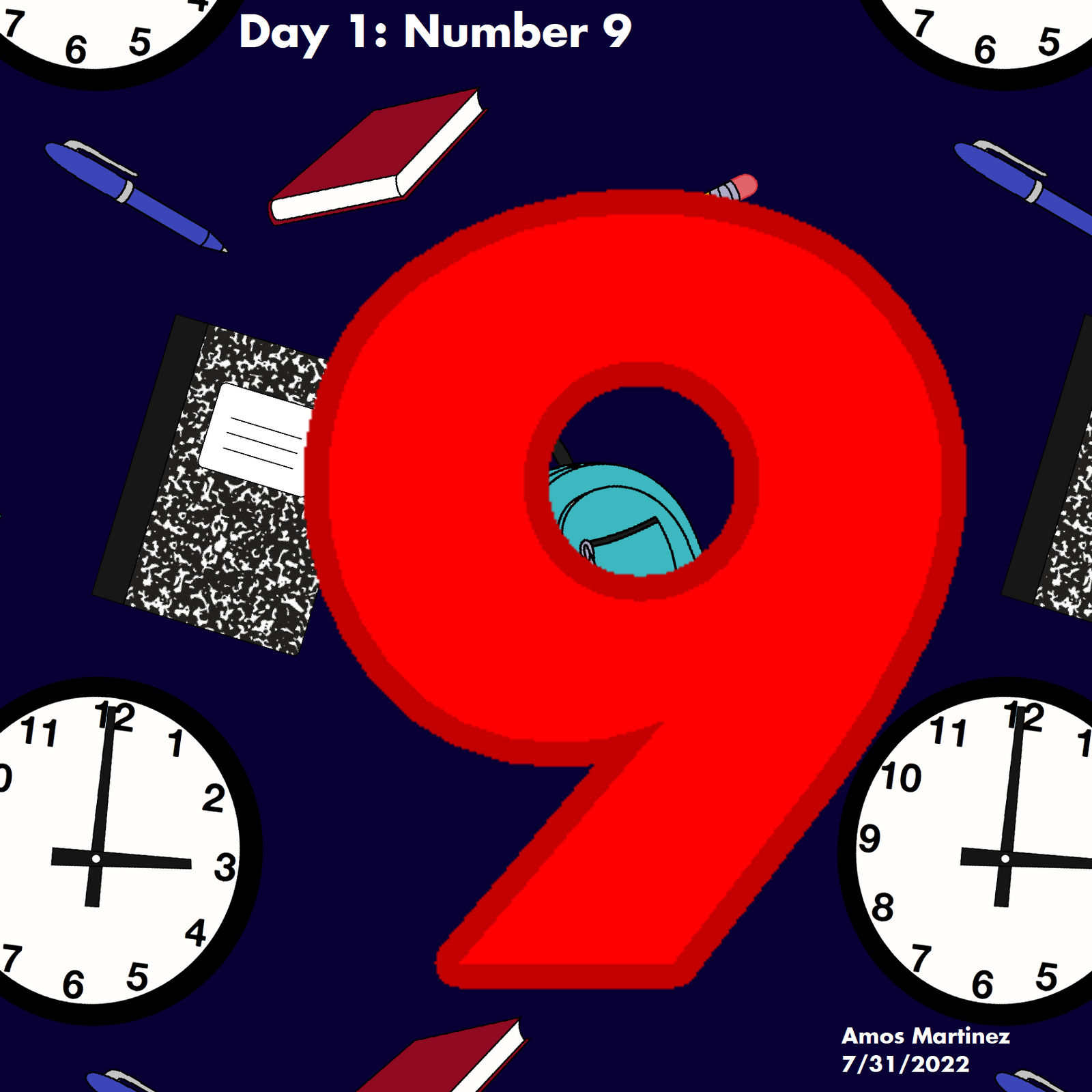 One Number Nine Day 1: Number 9 by ArtisticAmos on DeviantArt
