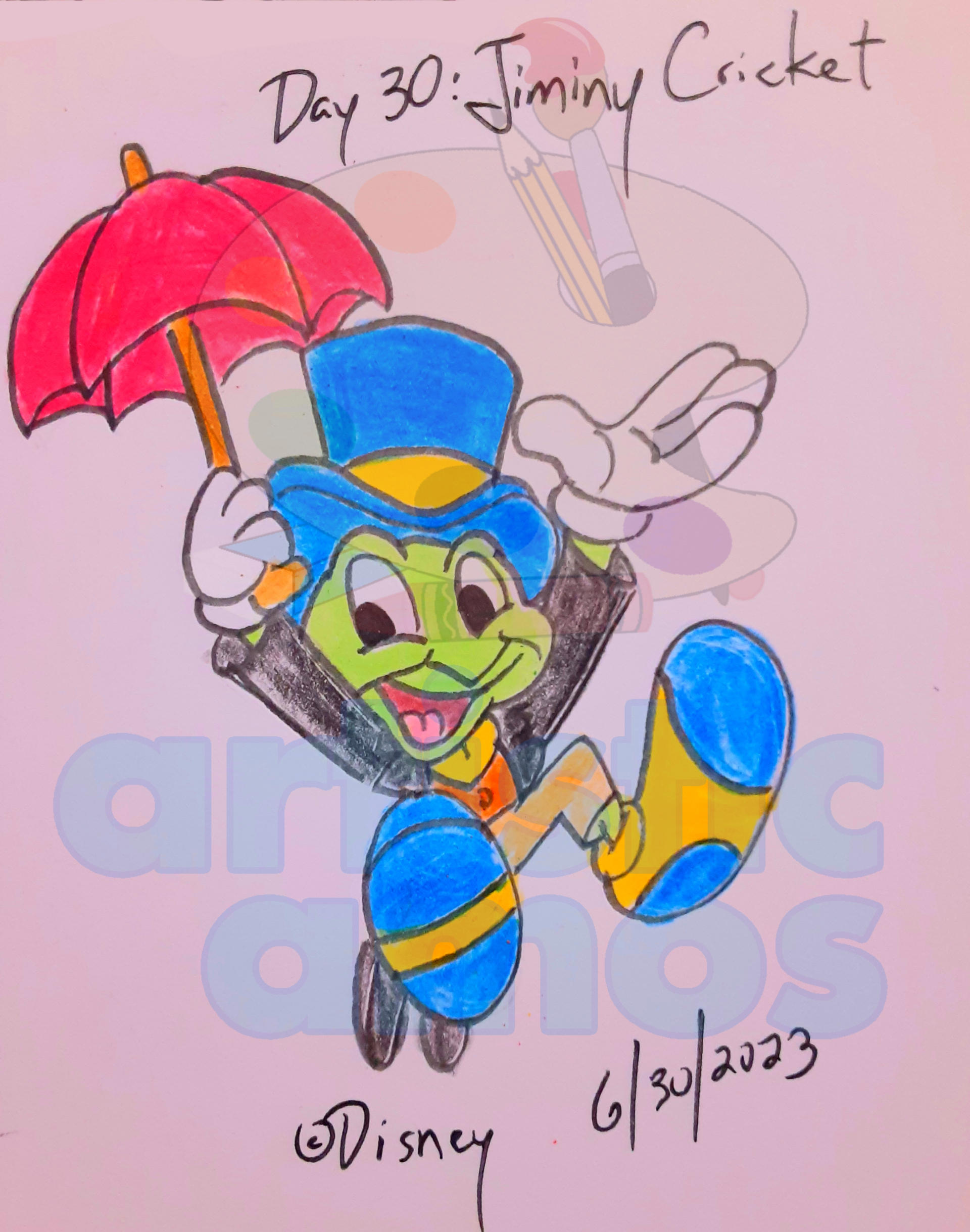 Jimminy Racoon Day 30: Jiminy Cricket by ArtisticAmos on DeviantArt