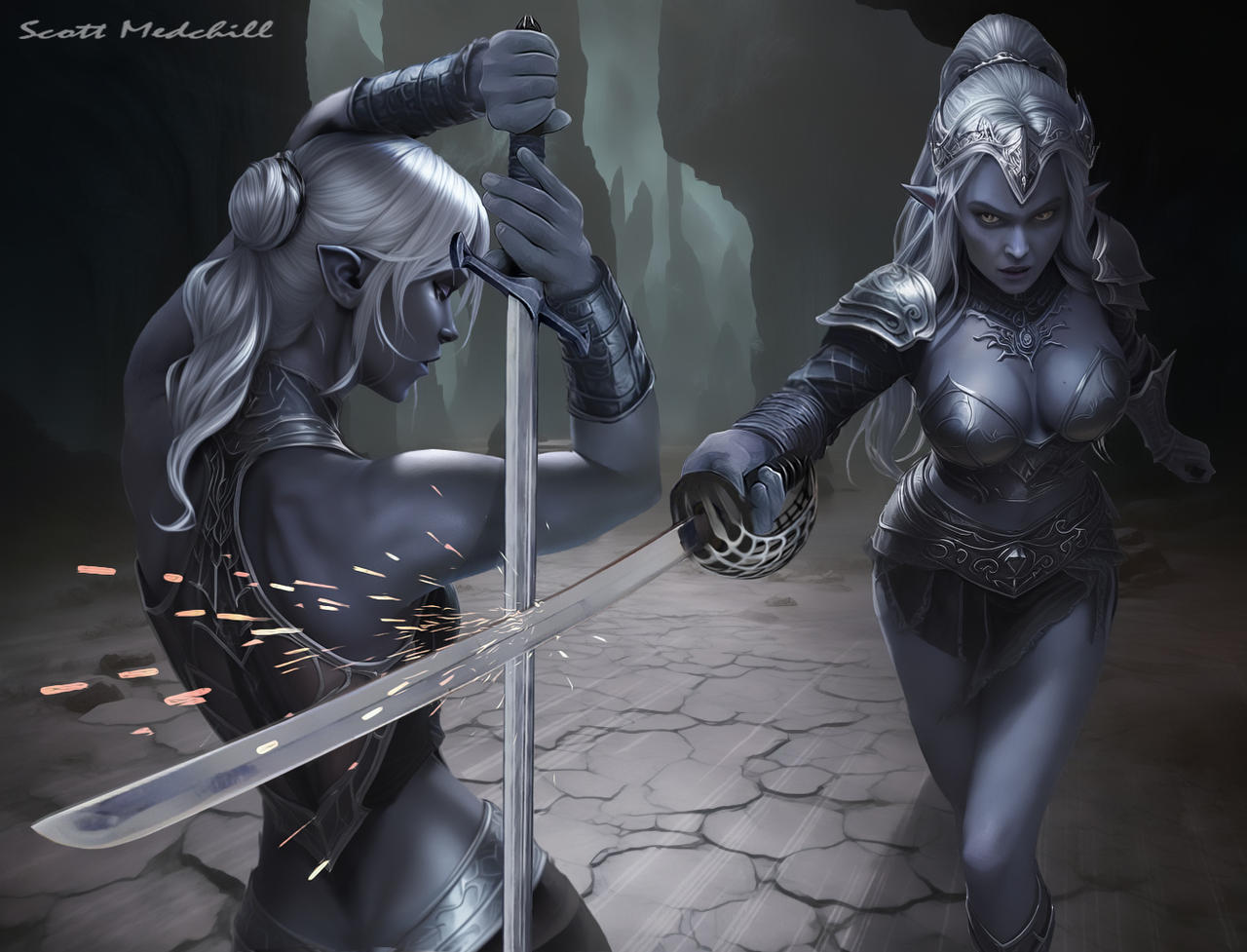 Drow End Drow Sword Fight by goatlord51 on DeviantArt