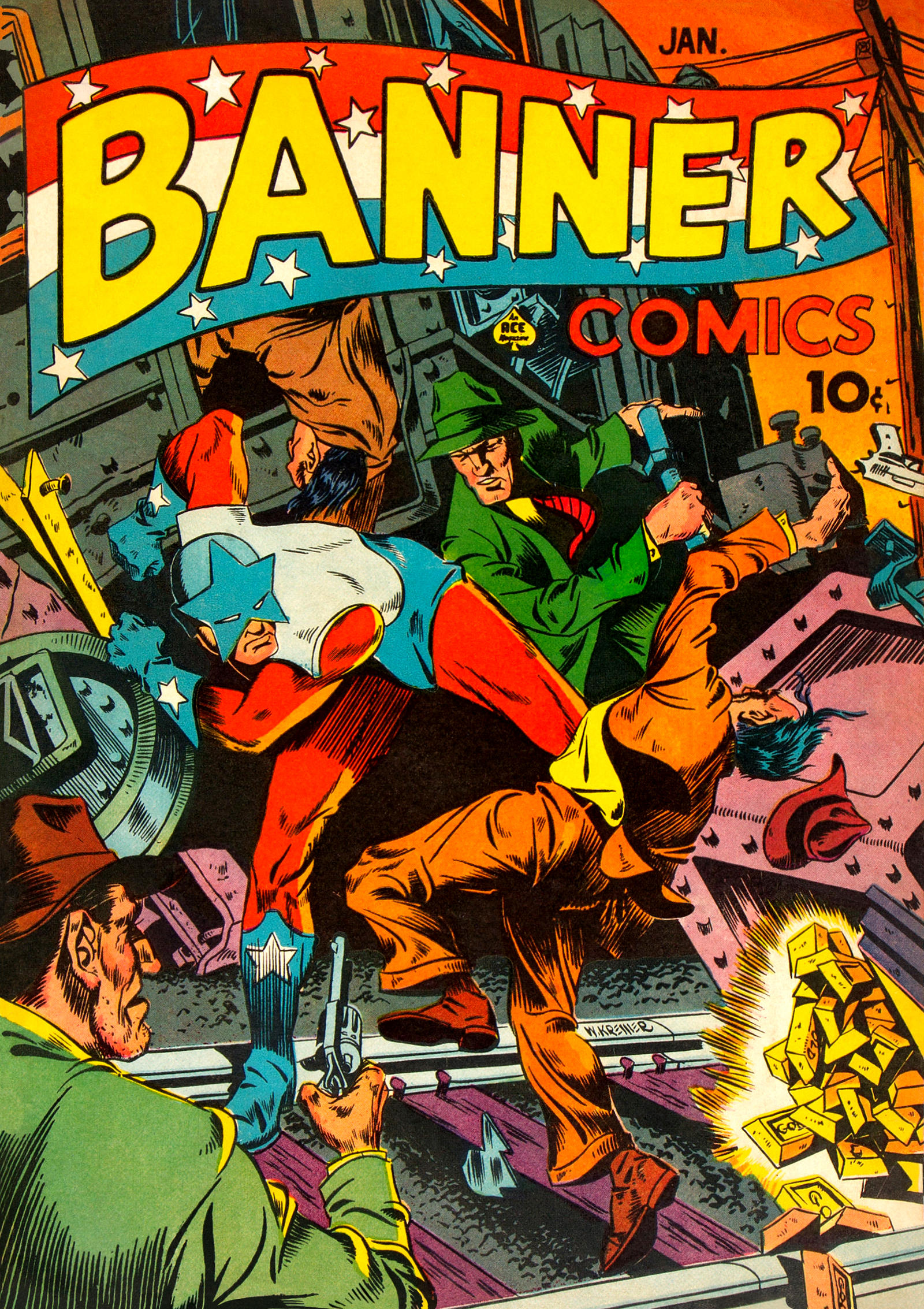 Banner Comics #5 (1942-01) Cover Restoration by tronvillain on DeviantArt