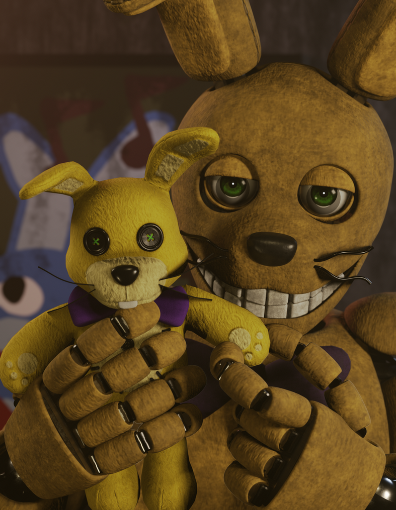 Springbonnie with his Hex plush by Wozwald1945 on DeviantArt