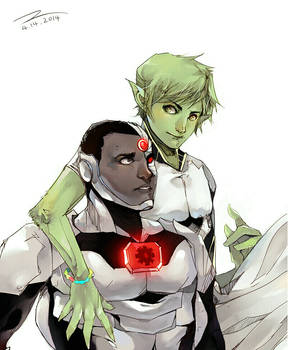 Beast Boy and Cyborg