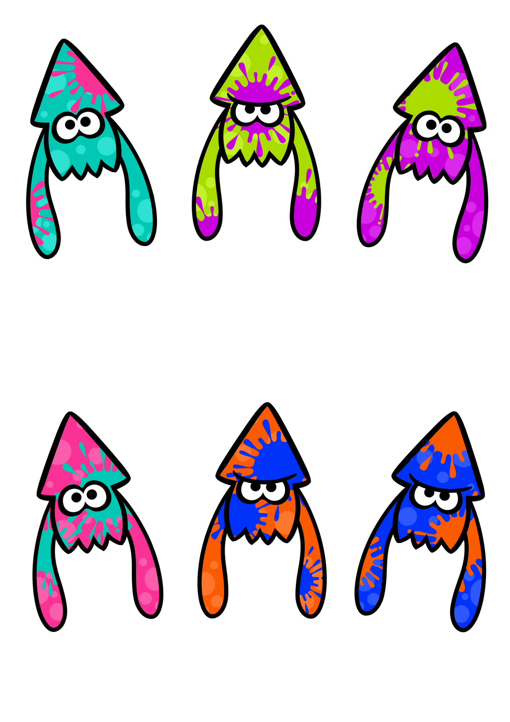 Splatoon Sticker Set 3 (Splatter set) by CuteLittleVixen on DeviantArt