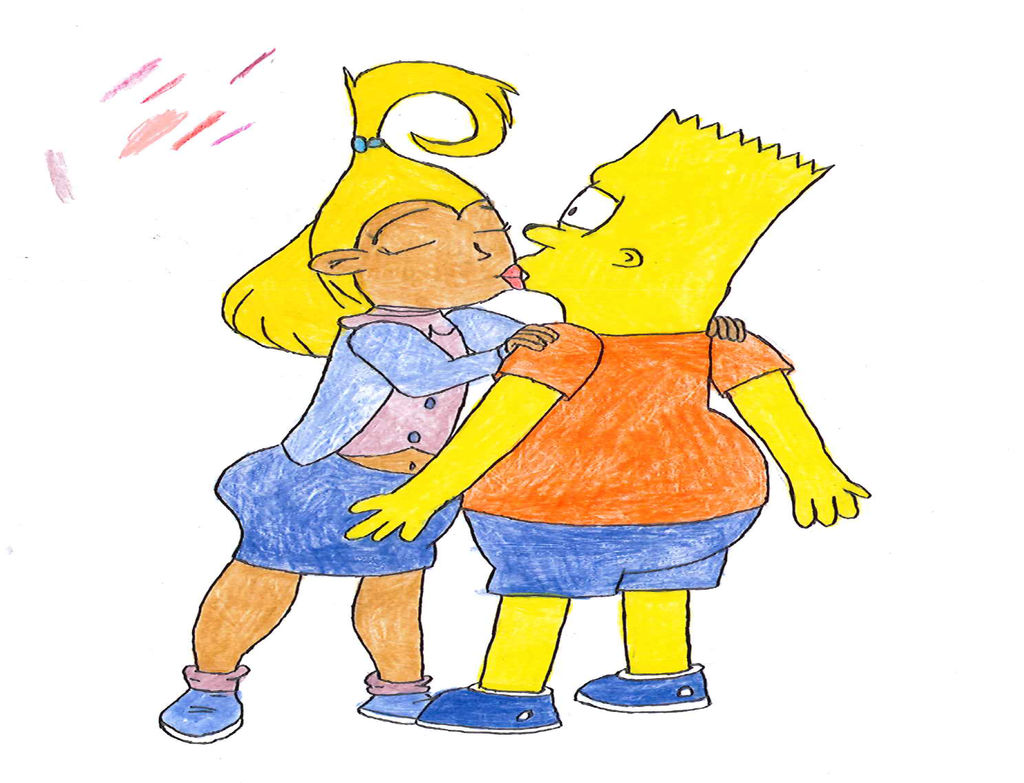 Dijonay Jones kissing Bart Simpson