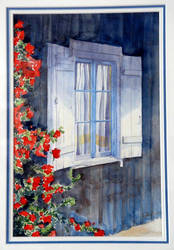 watercolor blue Window