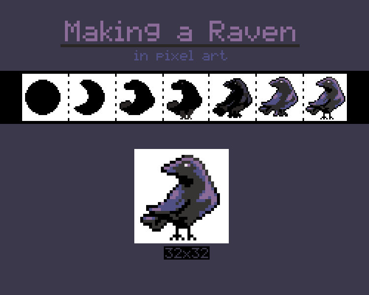 Following the Tutorial: Draw a Raven but in Pixels by rolitae on DeviantArt