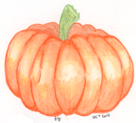 Pumpkin - Watercolor Pencils