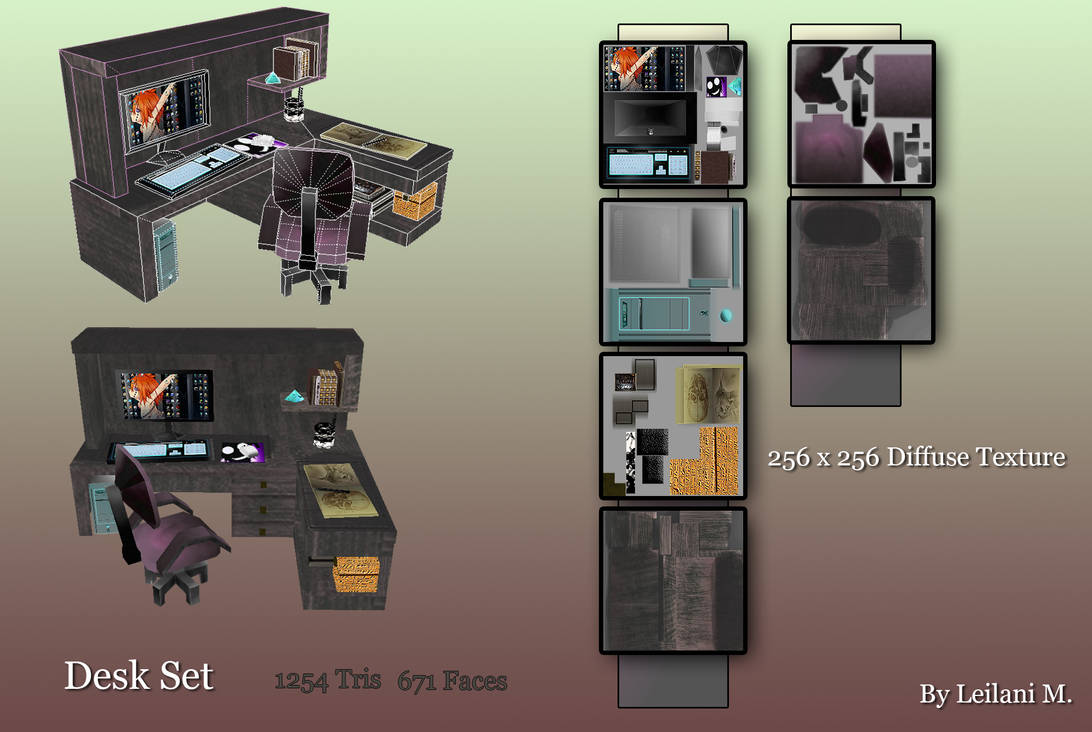 Desk Set Model Sheet by Muffinary on DeviantArt