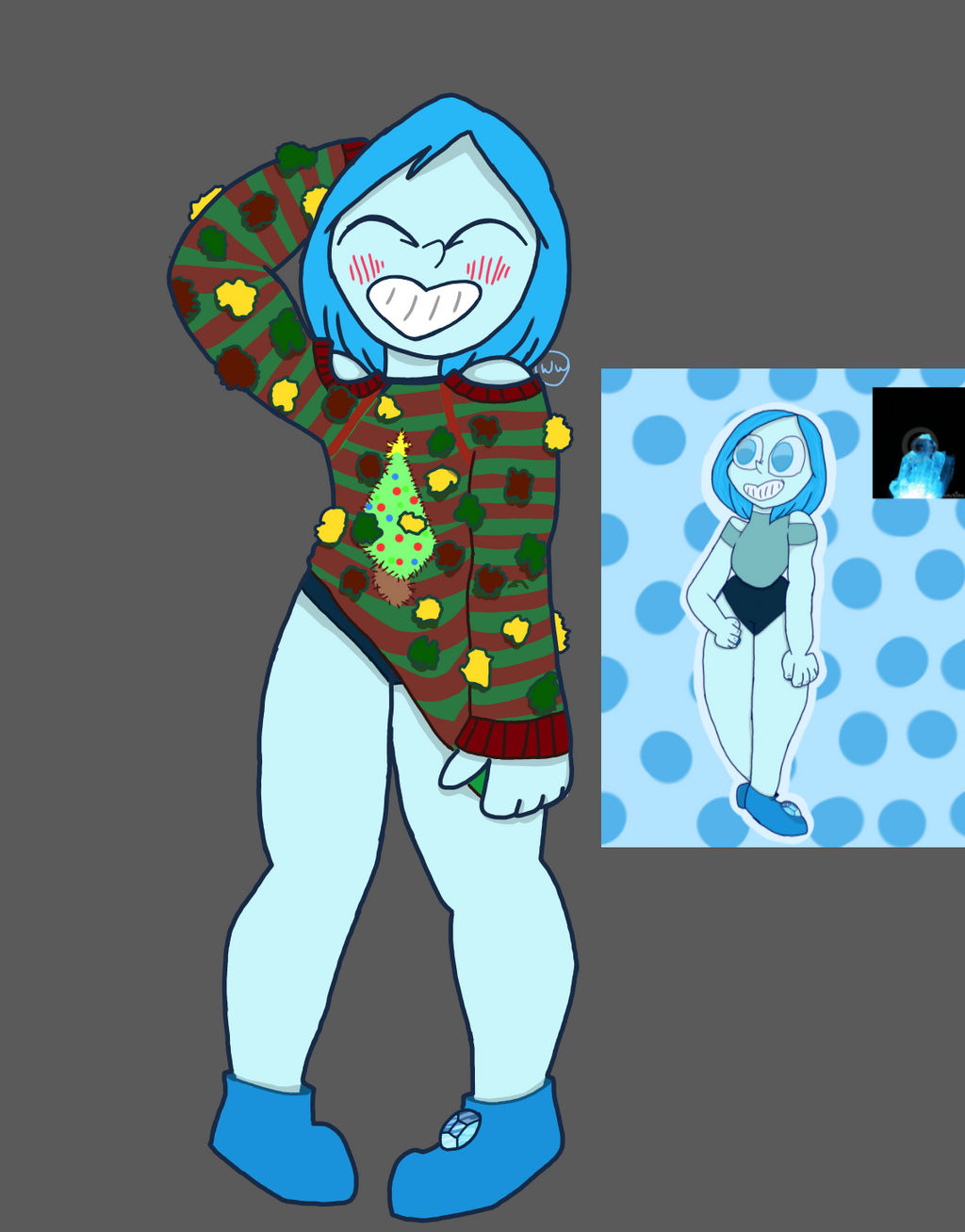 Ugly Christmas blue quartz 