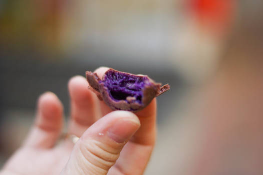 taro egg waffle, filled