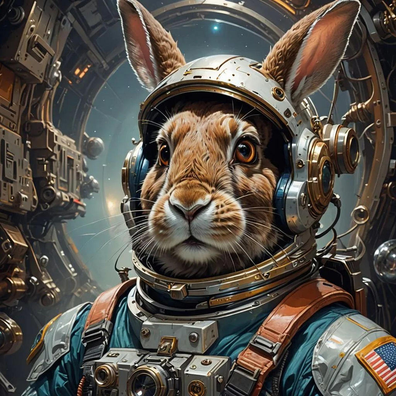 a rabbit dressed as a Space captain 1 by frankklebhof on DeviantArt