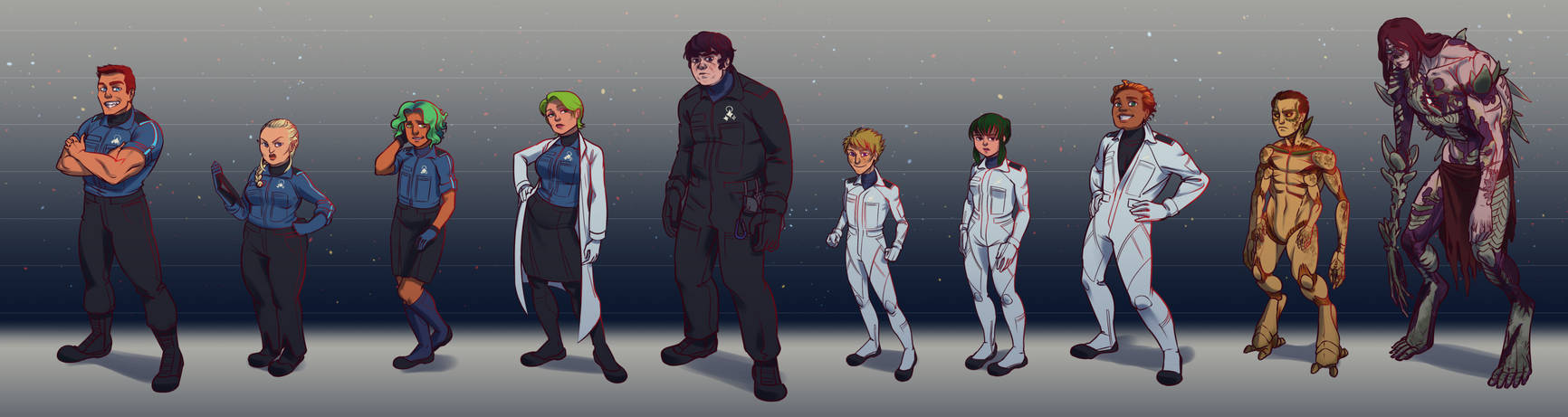 Space Crew Lineup by MisterCrowbar