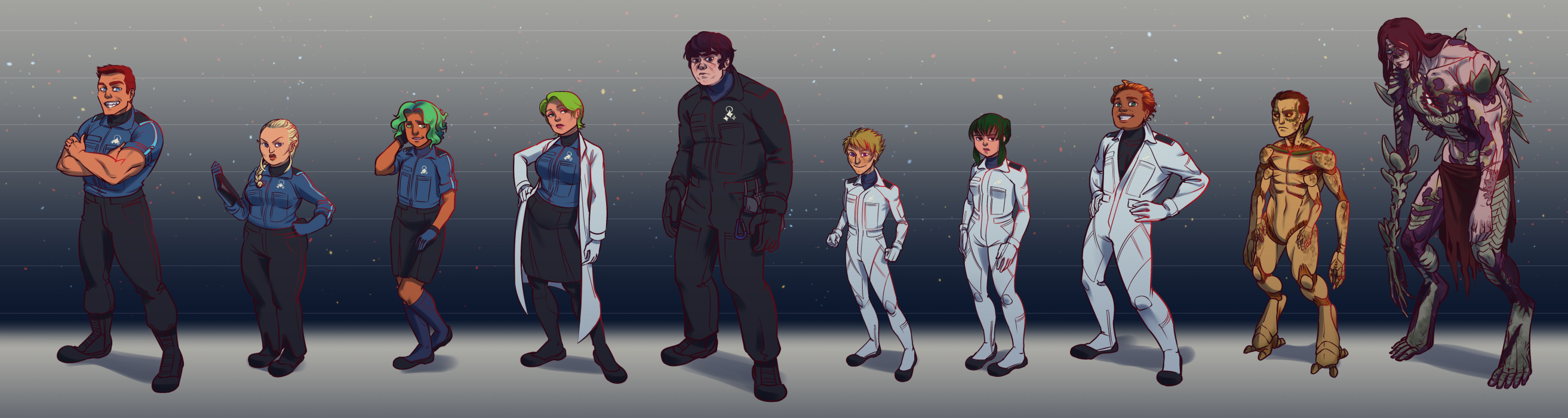 Space Crew Lineup by MisterCrowbar