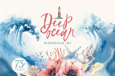 DEEP OCEAN Watercolor set