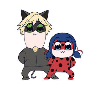 Pop team epic style: Ladybug and Chat noir