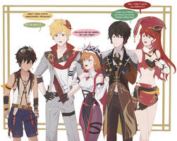 Team JNPR +O Genshin Impact cosplays