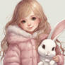 Cute girl love her bunny 