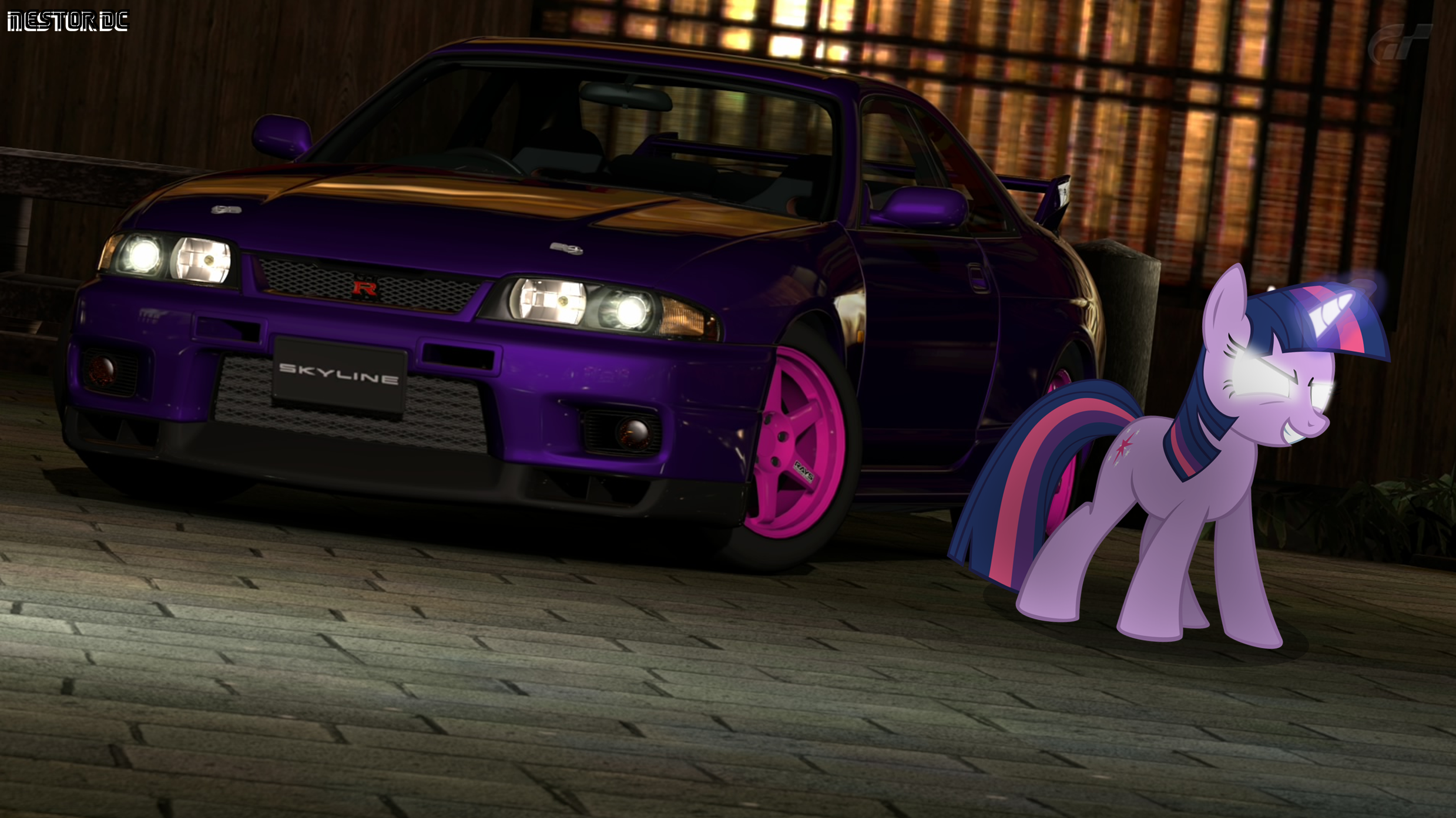 Twilight Sparkle and her Skyline R33 GT-R