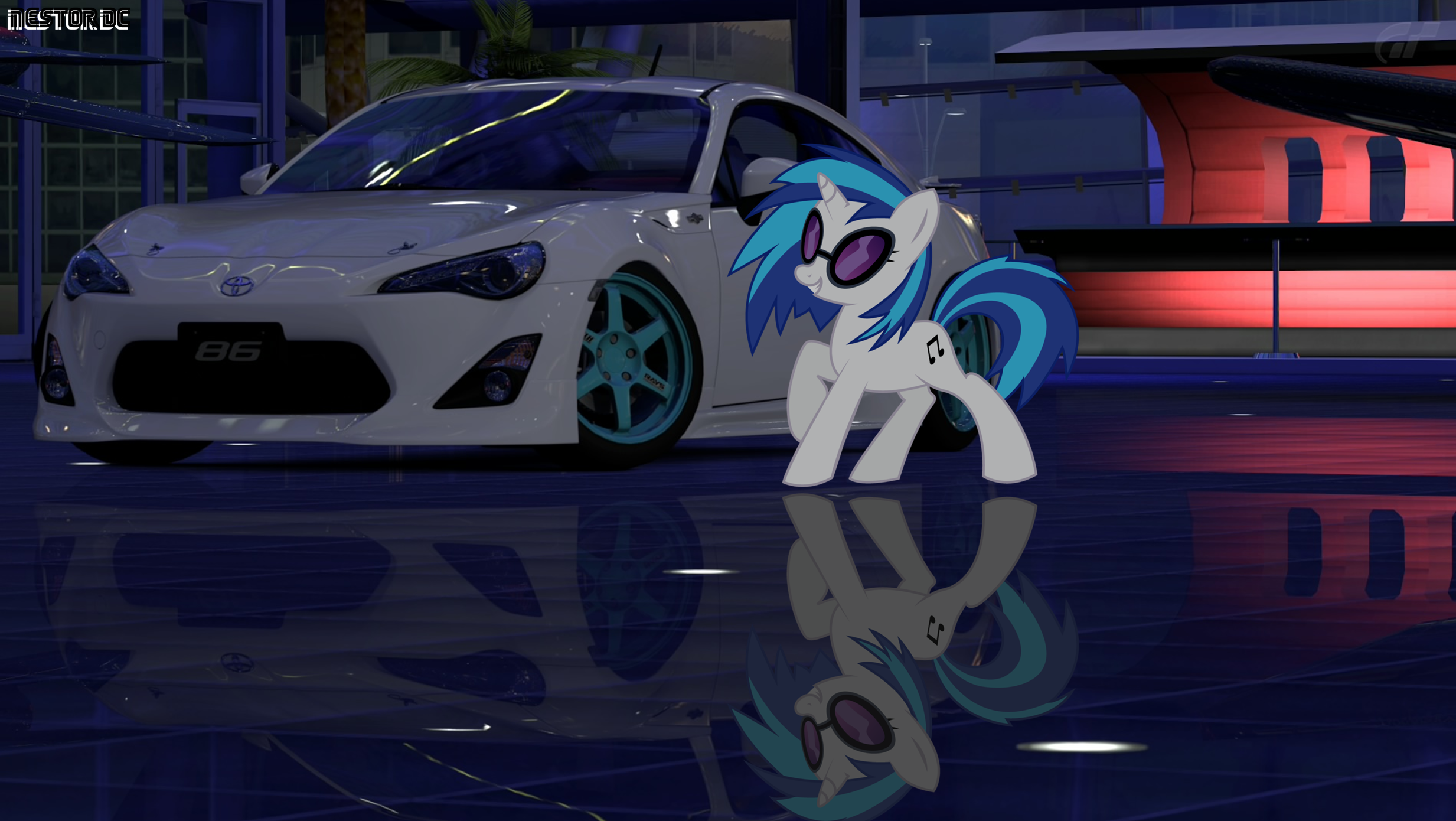 Vinyl Scratch and her toyota 86 (3)