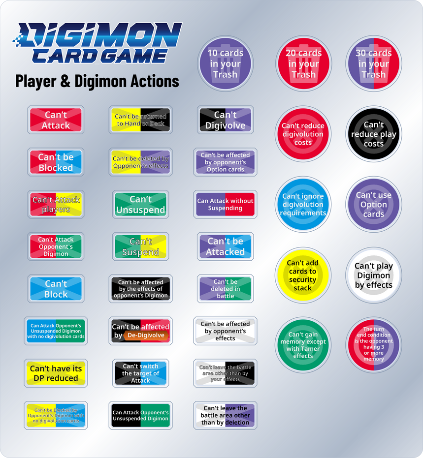 Kit Token Digimon TCG Acrylic Tokens - Actions by SergioGranSol on DeviantArt