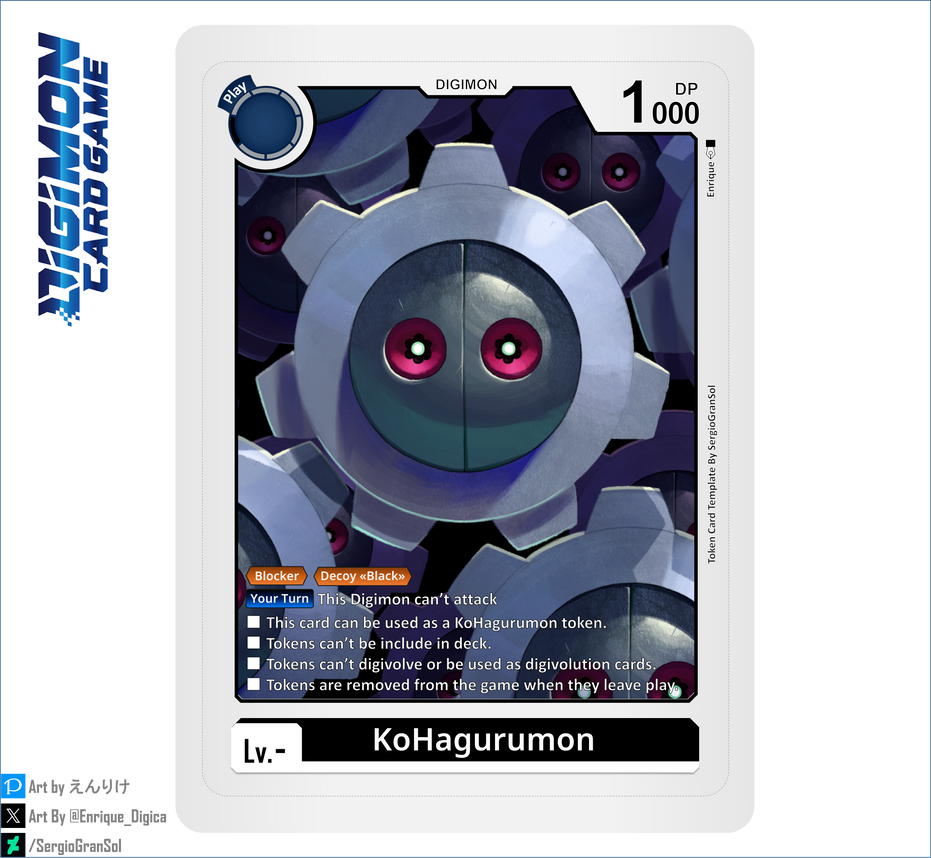 Digimon Token Digimon TCG Custom KoHagurumon Token Card by SergioGranSol on DeviantArt