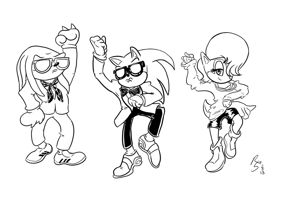 Sonic Gangnam Style BW