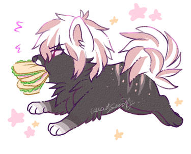 aggressively steals sandwiches