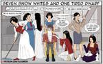 Seven Snow Whites and one tired dwarf by olegmoon