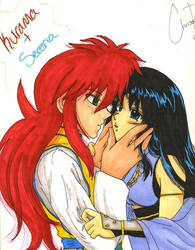 Kurama and serena kiss