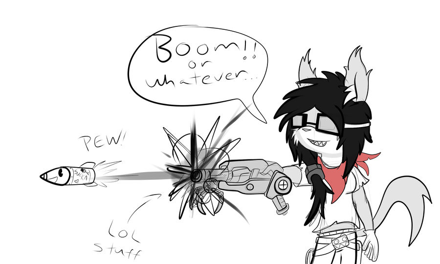 Rust and her rocket arm(sketch) by Wonder-Waffle on DeviantArt