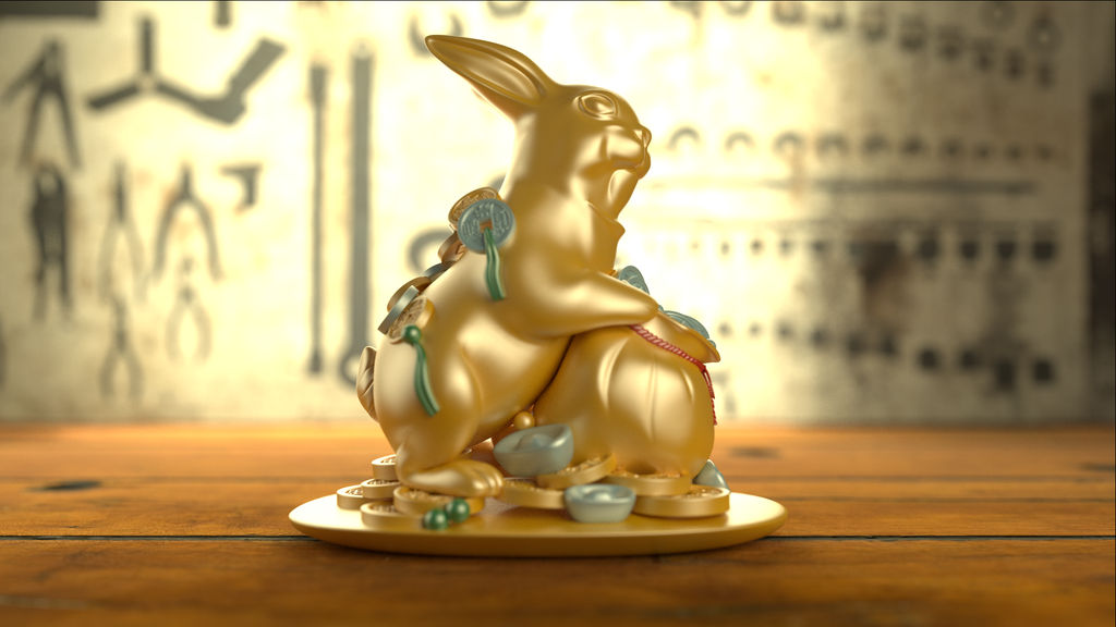 Gold Rabbit by Sanchai-01 on DeviantArt