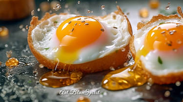 Spiced Fried Eggs on Stainless Steel Pan