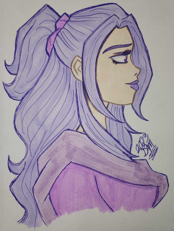 Purple Girl Sketch - 2023 Colored