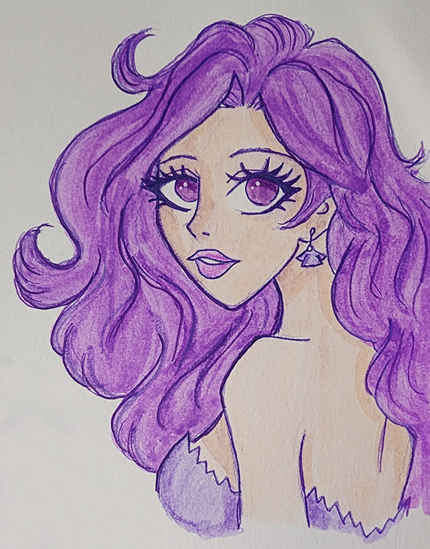 Purple Girl Sketch III - 2024