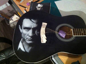 Johnny Cash Guitar portrait