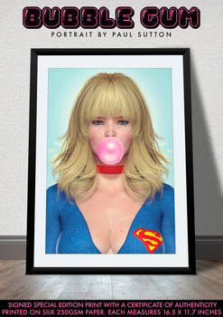 Supergirl 'BUBBLE GUM' Comic Art Print