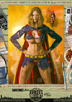Supergirl Ripped 'N' Torn Sunset City Comic Print