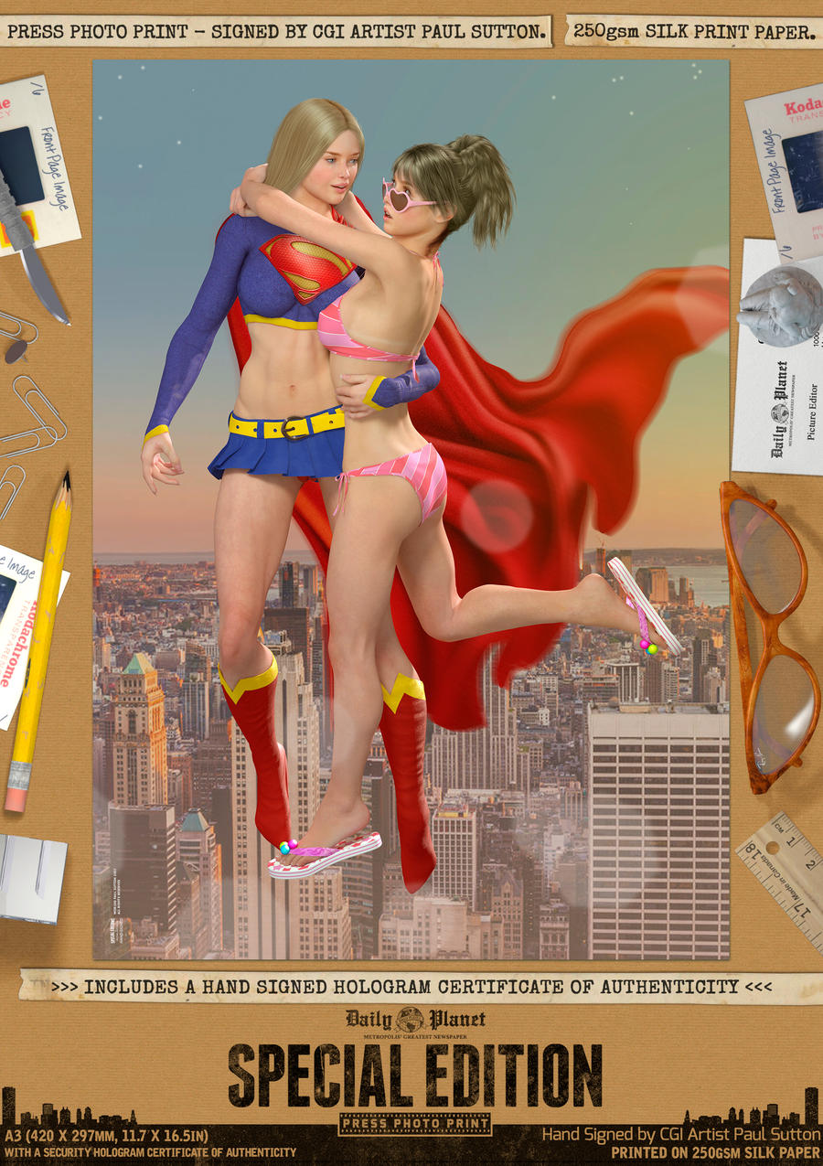 Supergirl Rescues Lois Lane Comic Art Print