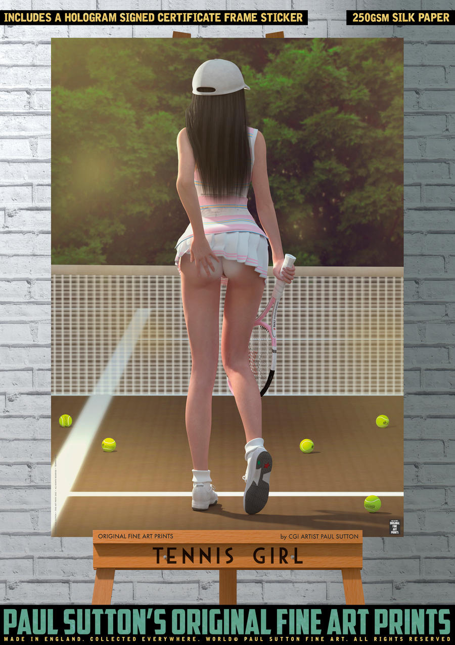 Teen Tennis Girl - Poster Art Print by Paul Sutton