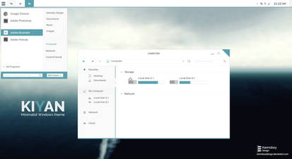 Kiyan, Minimalist Theme for Windows 7 (Concept)